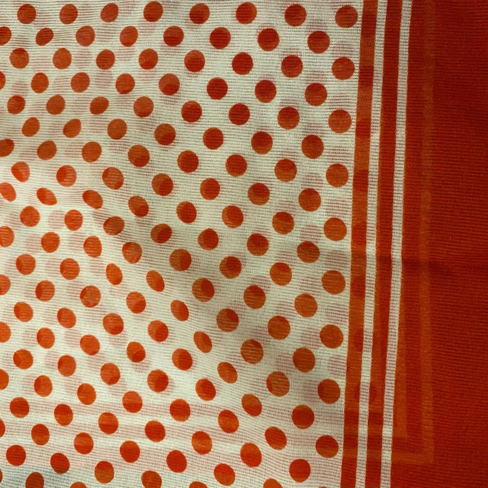 70s Polka Dot Headwrap Rectangular Scarf Red & White 52”L Vintage